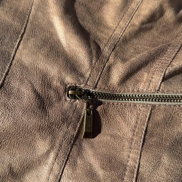 Extenzo Paris Faux Tan Suede Cowboy Jacket French Fashion Size 40 - Picture 6 of 13